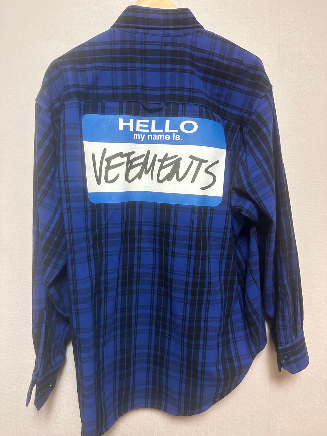 베트멍 네임카드 플란넬 체크셔츠 블루 (S) 상품이미지5