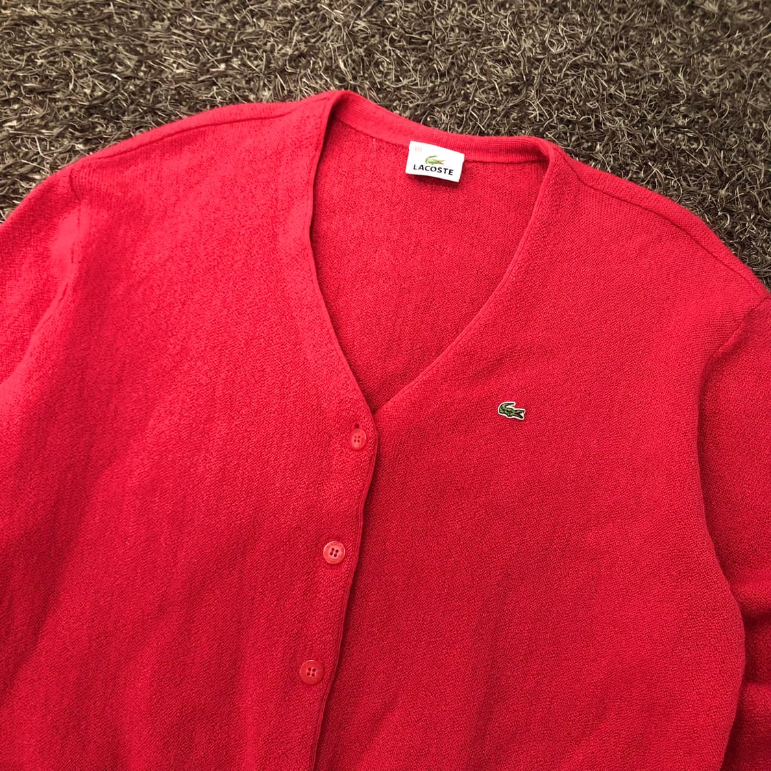 라코스테 여성 울 핑크 가디건 상품이미지2