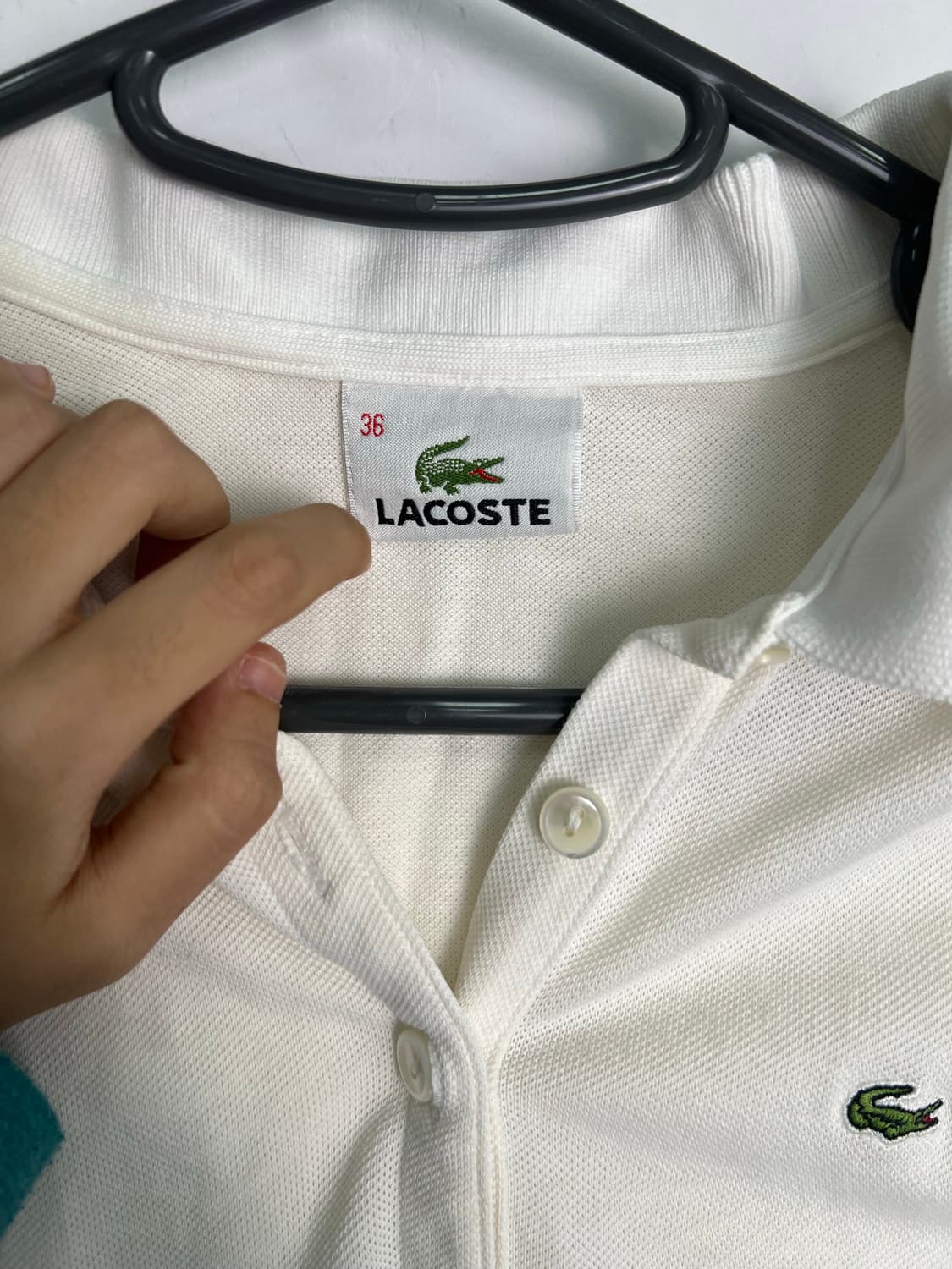 LACOSTE 화이트 카라티 상품이미지2