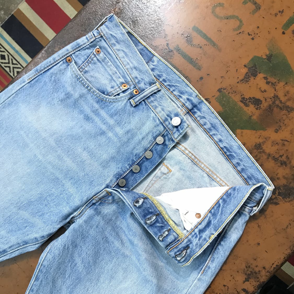 리바이스 501 연청 데님 팬츠 허리 34 사이즈  상품이미지4