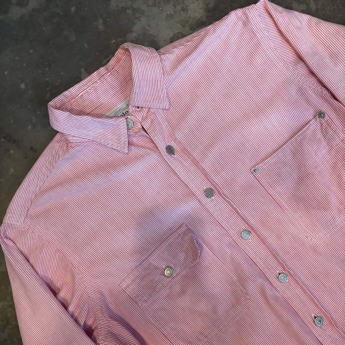 올드 폴로 랄프로렌 스트라이프 워크 셔츠 상품이미지4