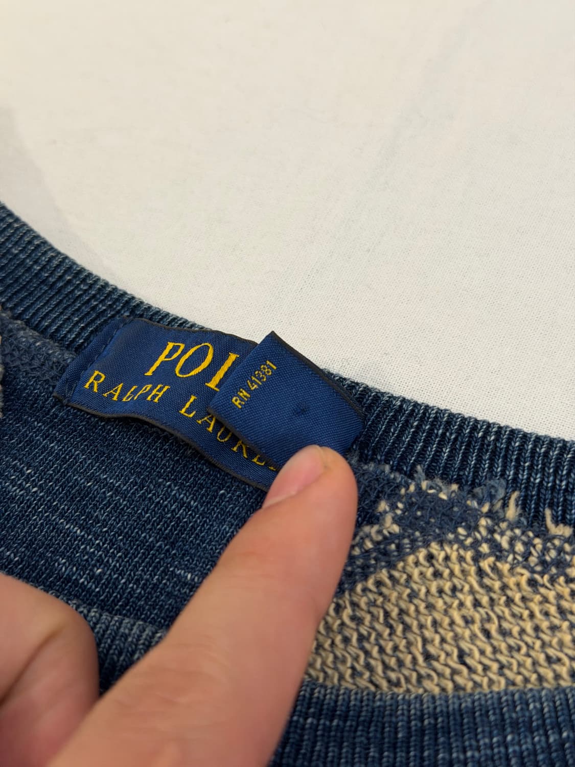 폴로 랄프로렌 인디고 워싱 프렌치 테리 스웻셔츠 맨투맨 블루 상품이미지5