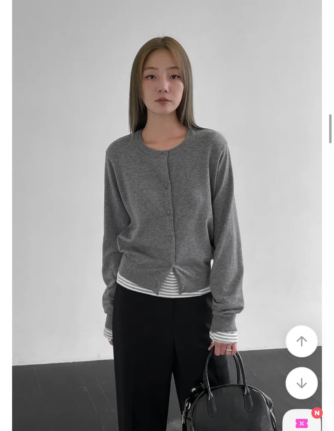 블랙업 그레이 가디건 상품이미지1