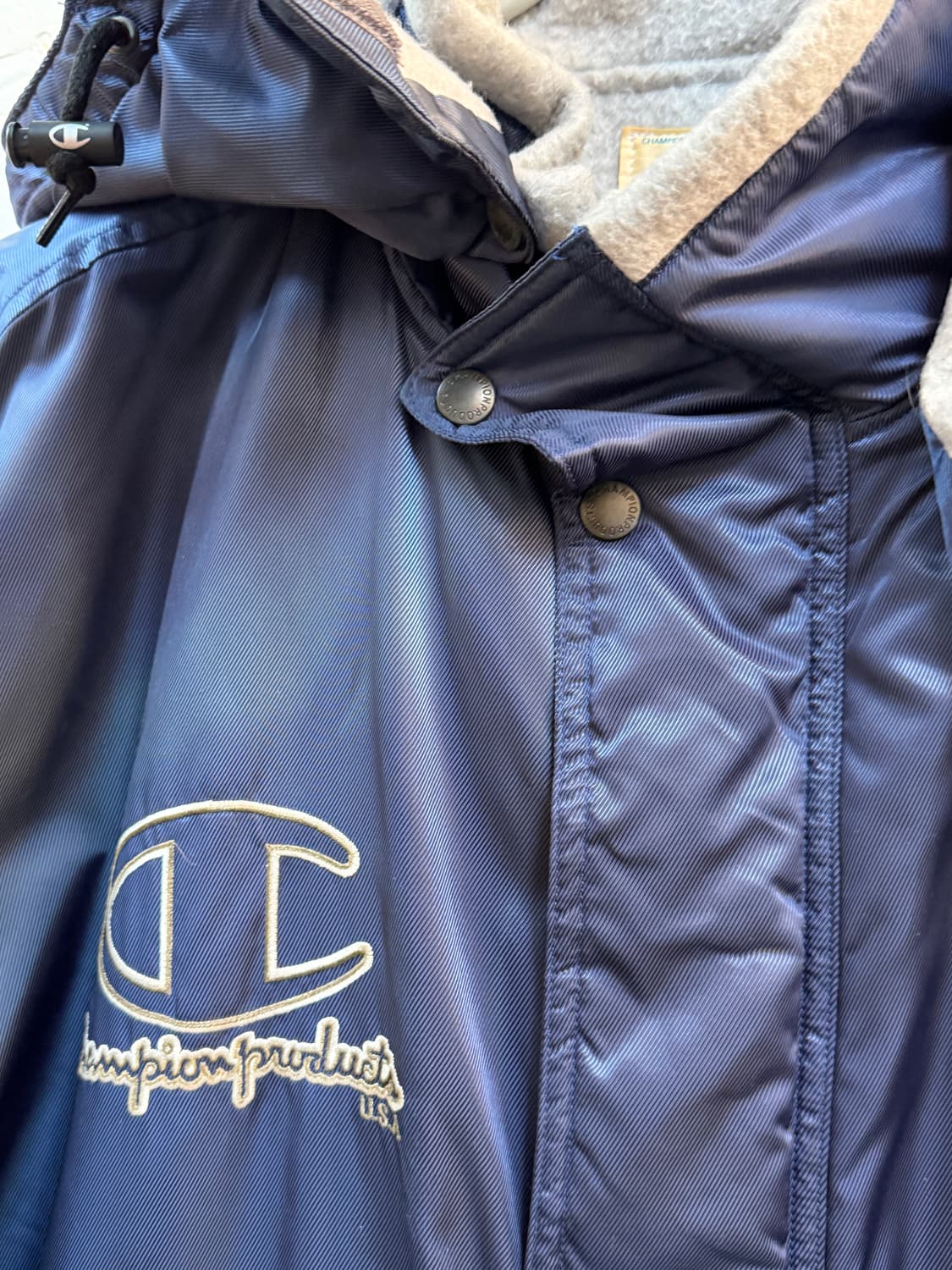 Champion 빅로고 코치 코트 돕바 네이비 L 상품이미지5