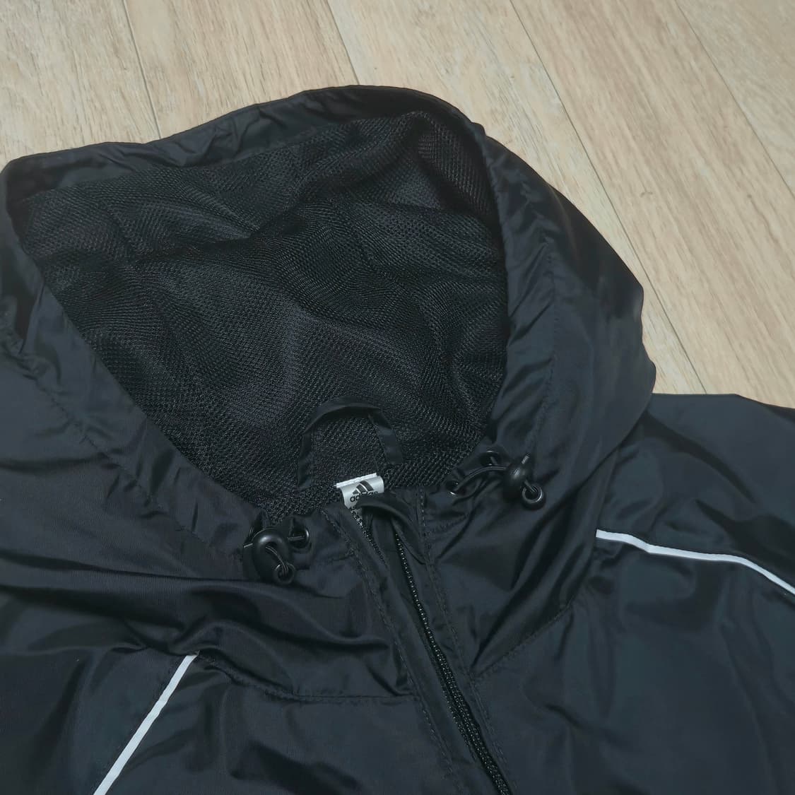 L) 아디다스 삼선 후드 바람막이  블랙 상품이미지4