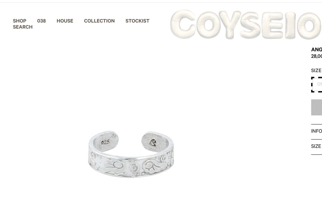 코이세이오 coyseio 엔젤 윙 토우 링 실버 반지 상품이미지1