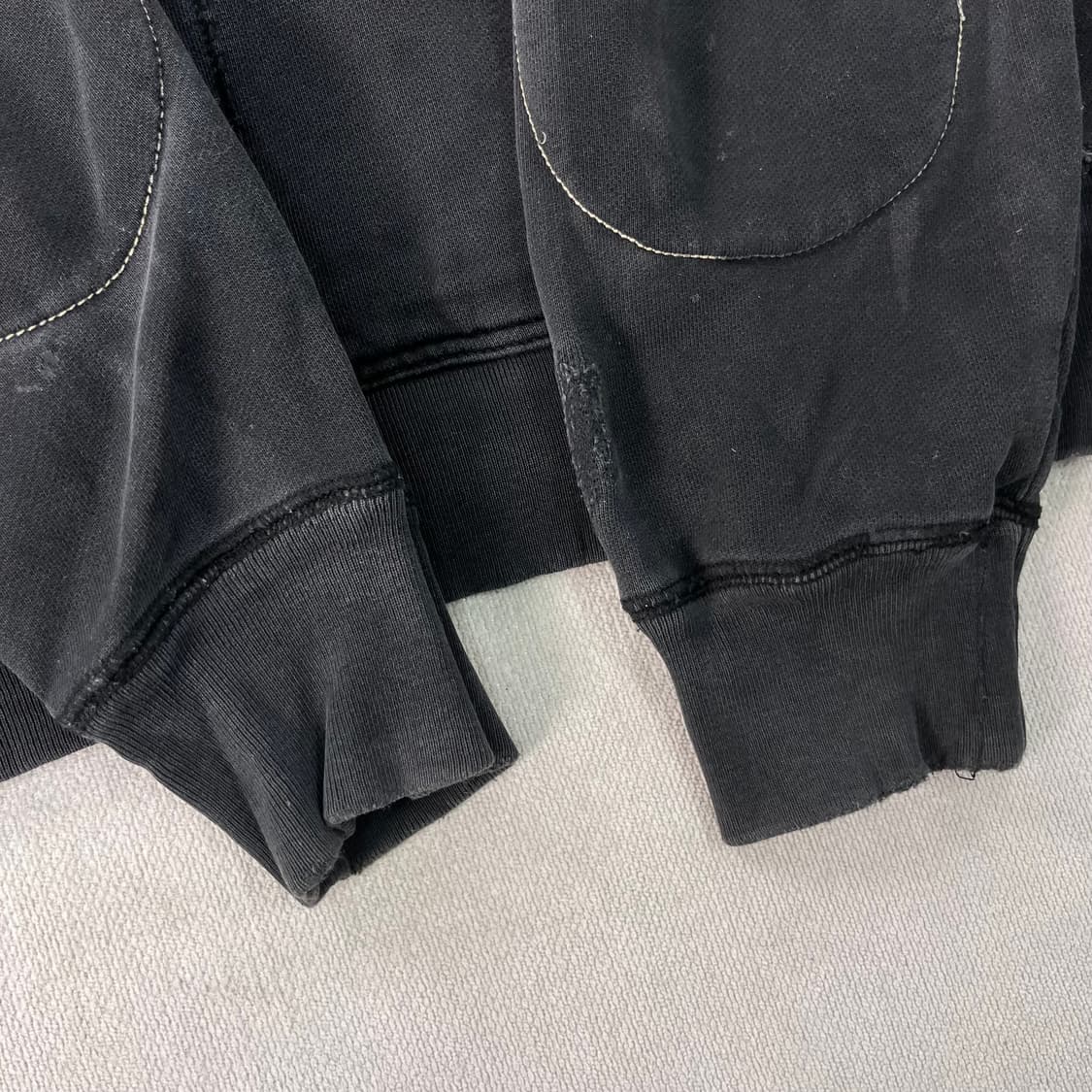 100 폴로랄프로렌 진스 딥 그레이 빈티지 데미지 반집업 후드티 상품이미지7