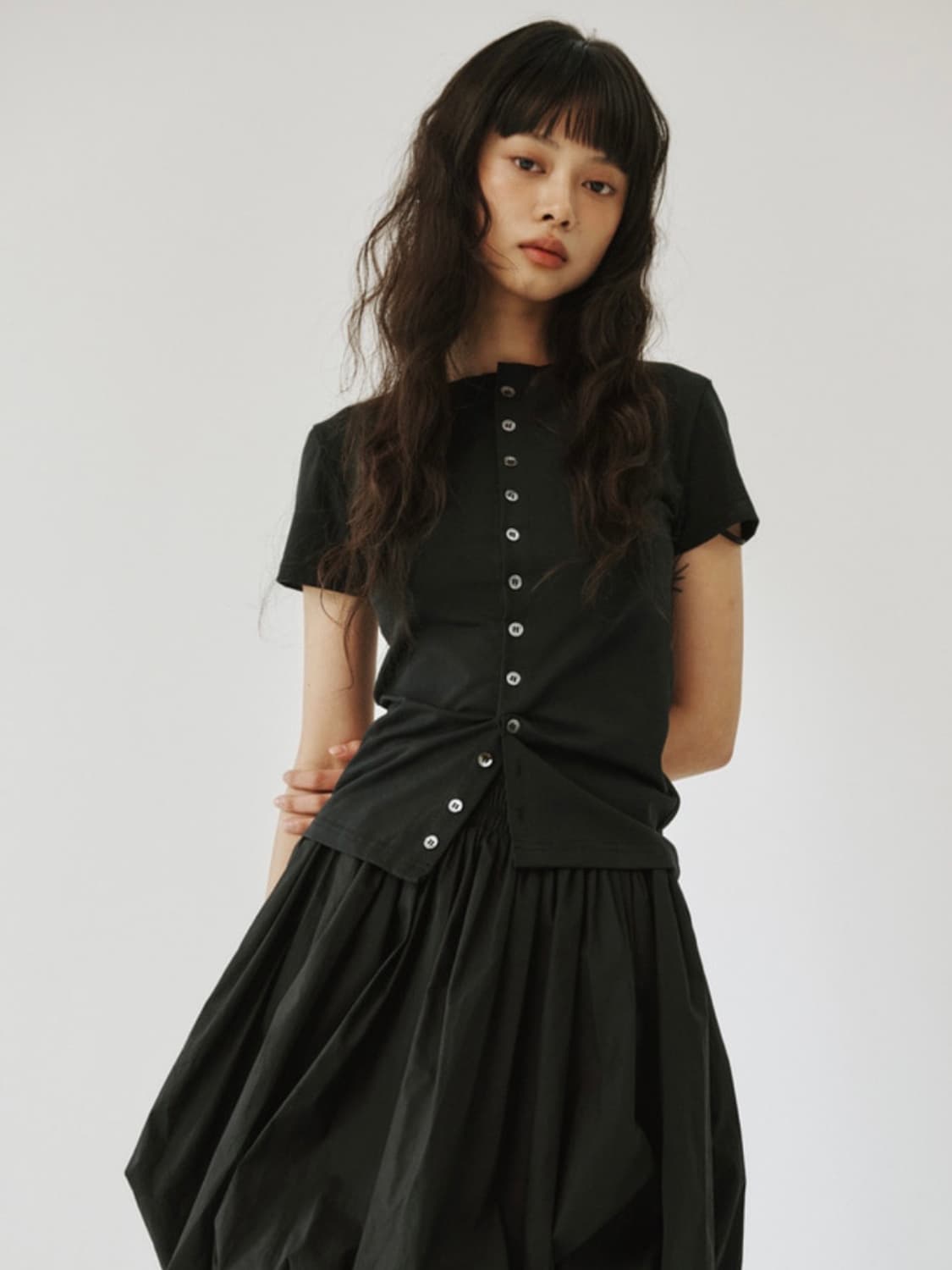 plzproject ROUND BUTTON SLIM SHIRT 상품이미지2