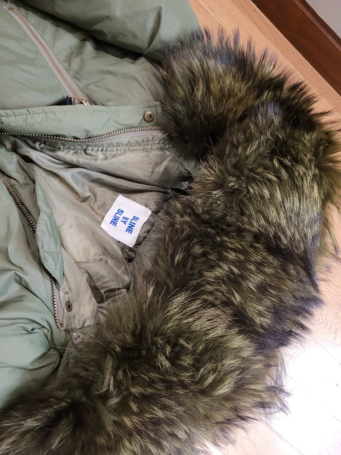 SLINE BY SLINE라쿤퍼 다운 야상 55~66 상품이미지4