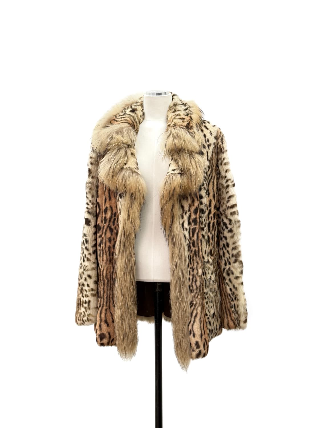 Pellessimo Paris 레오파드 래빗 & 폭스 퍼 리버시블 자켓 상품이미지1