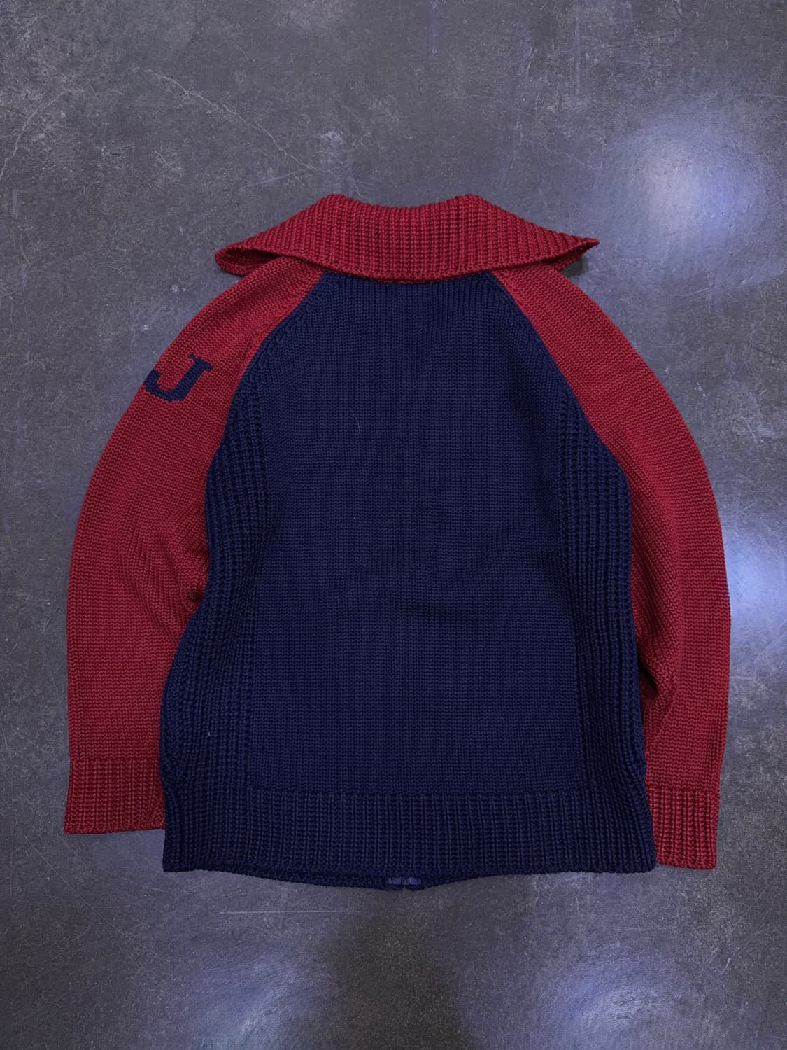 게스 진스 네이비 레드 집업 니트 가디건 자켓 95 상품이미지2