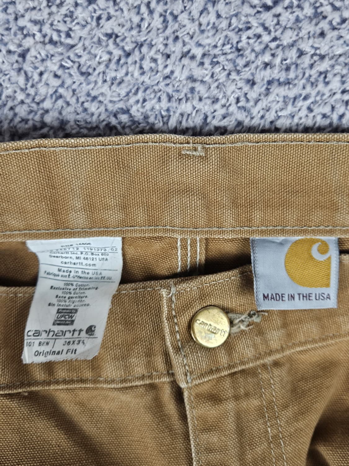 USA 칼하트 덕 캔버스 더블니 카펜터 워크 팬츠(36X34)/10416 상품이미지7