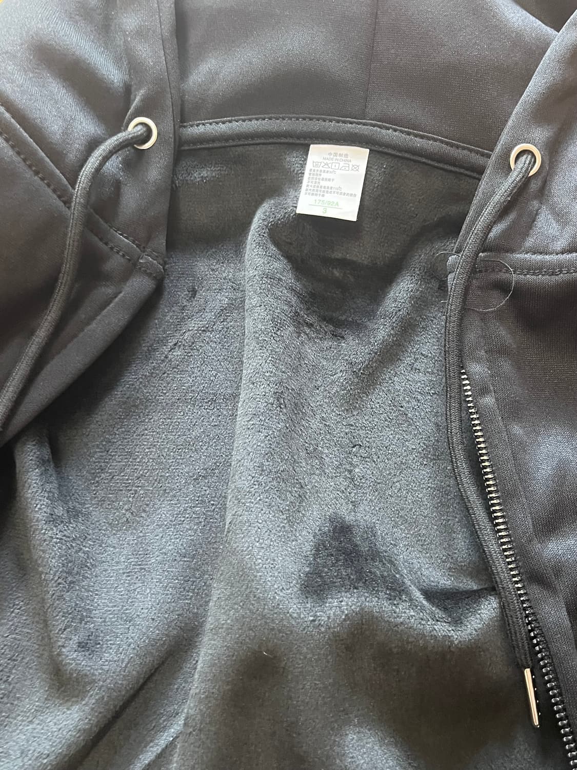 블랙 오버핏 기모 후드 집업 XL 미착용 새제품 상품이미지4