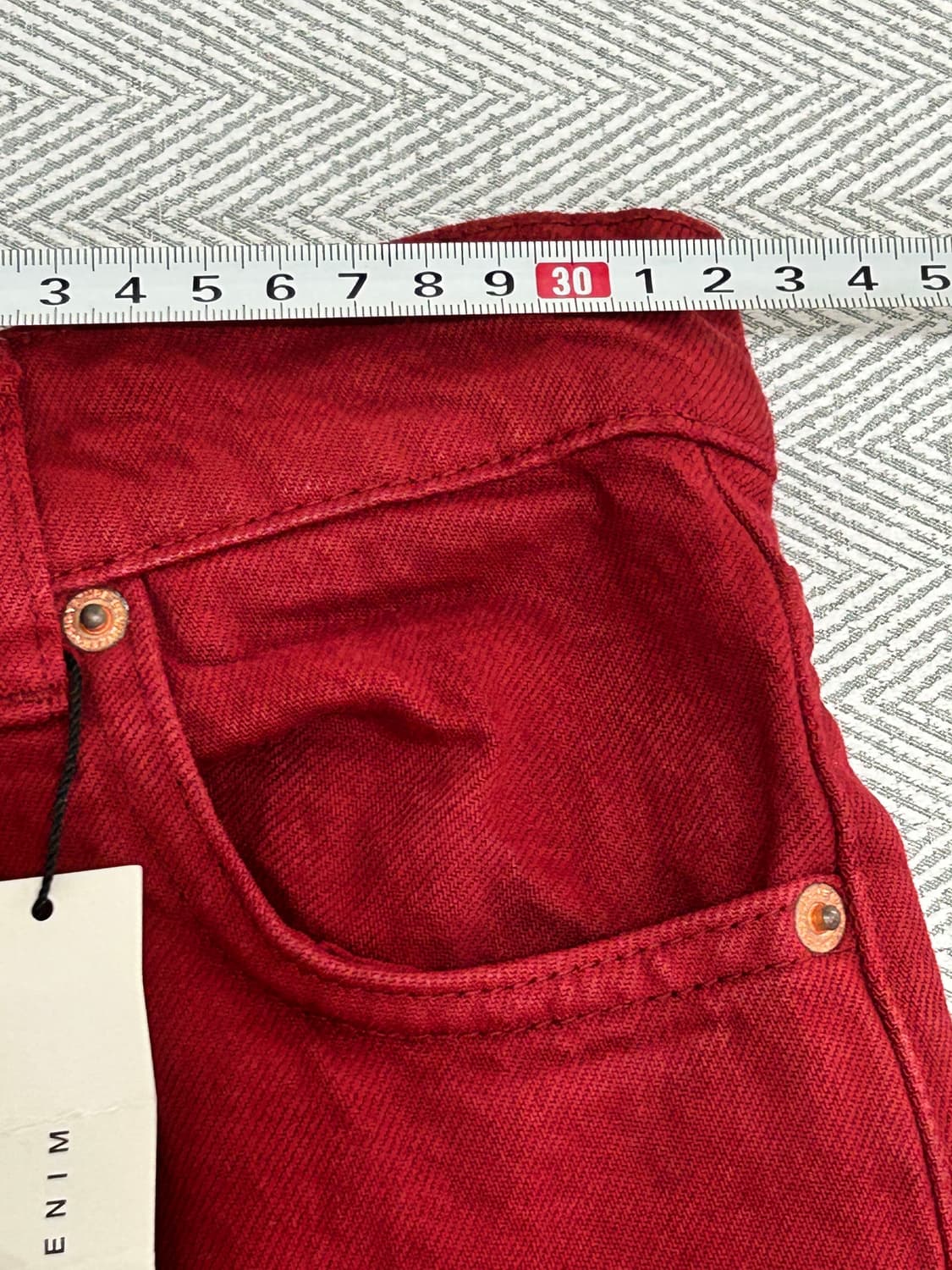 새상품 자라 ZARA 하이라이즈 와이드 데님팬츠 청바지 24~25인치 상품이미지9
