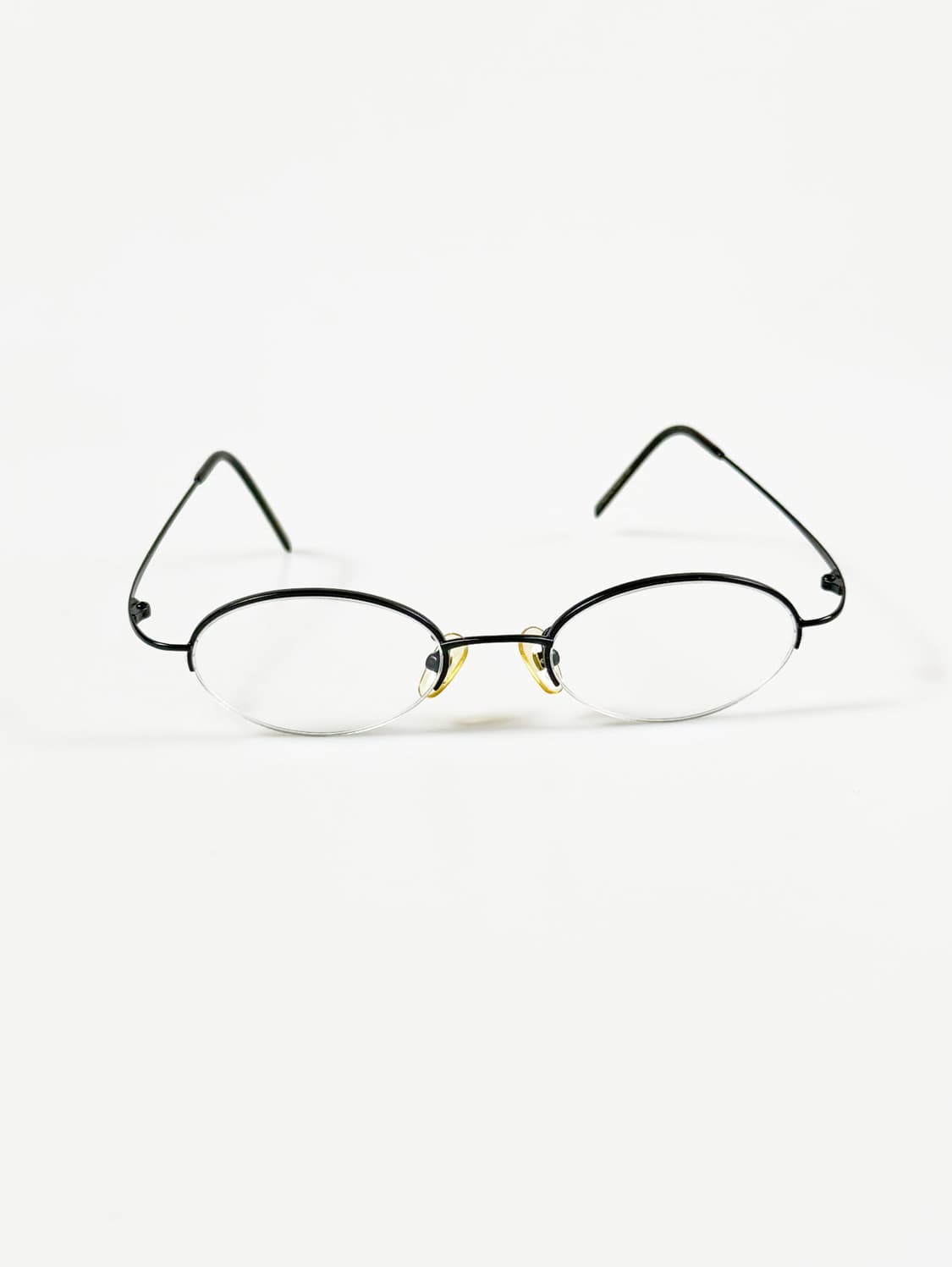 EPILOGUE 블랙 오벌 슬림 반무테 메탈 빈티지 안경 상품이미지2