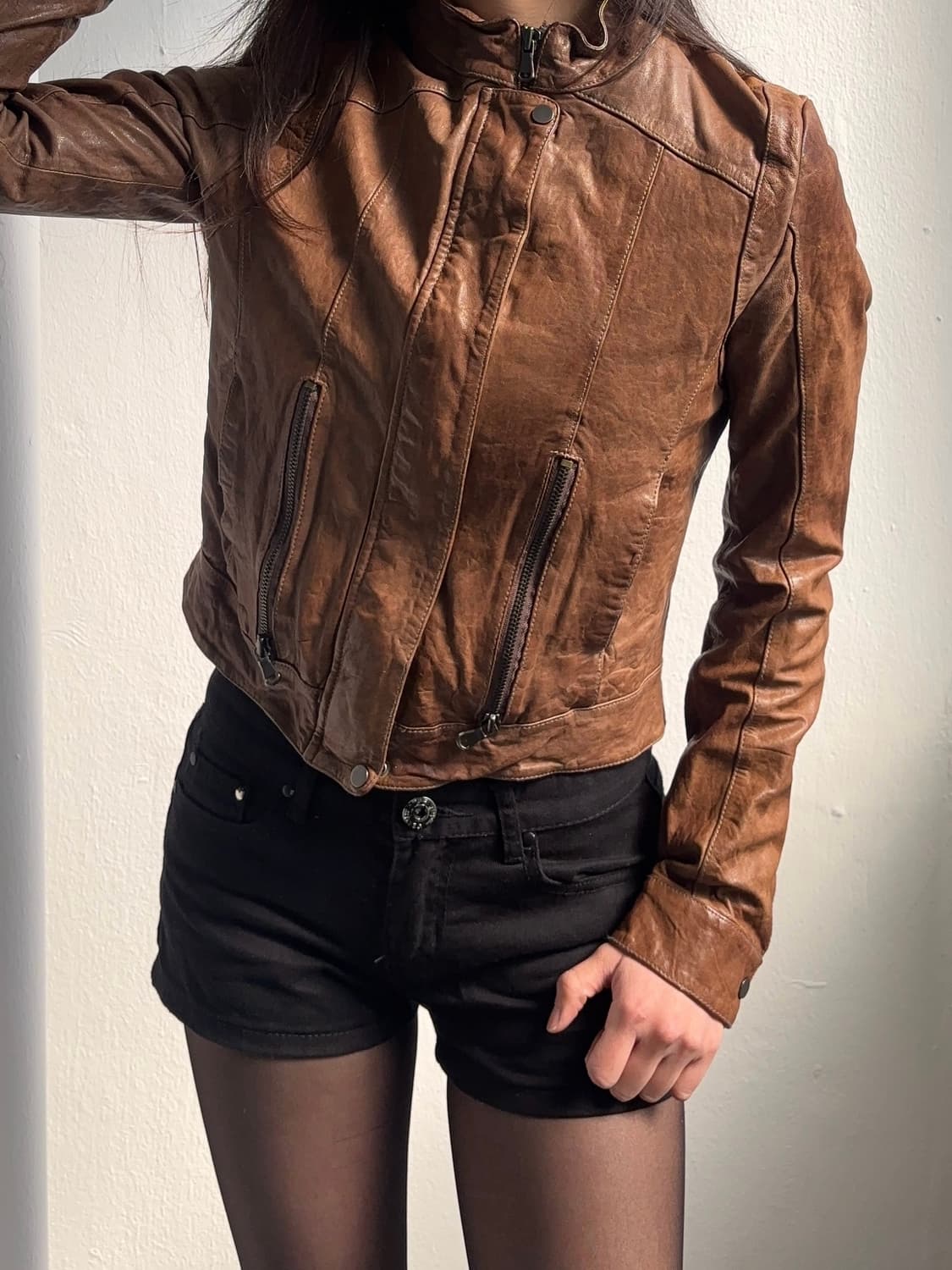 Vintage Brown Leather Jacket  상품이미지6