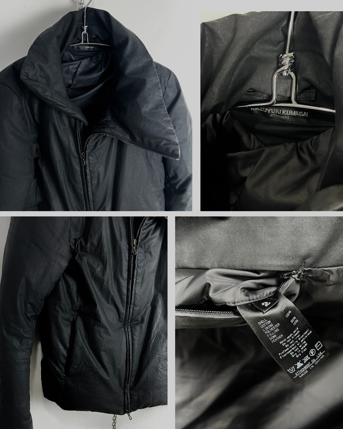 카즈유키 쿠마가이 어태치먼트 비대칭 하이넥 다운 자켓 상품이미지7
