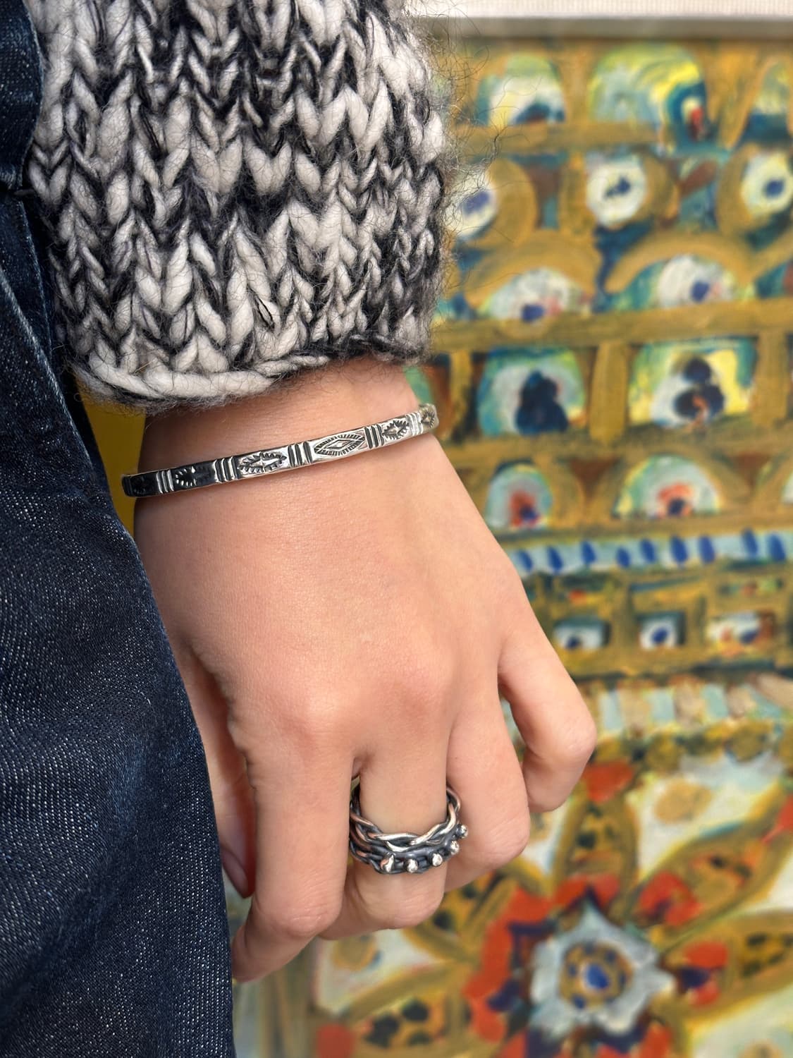 Horizon Stamp 925Silver Bangle 상품이미지5