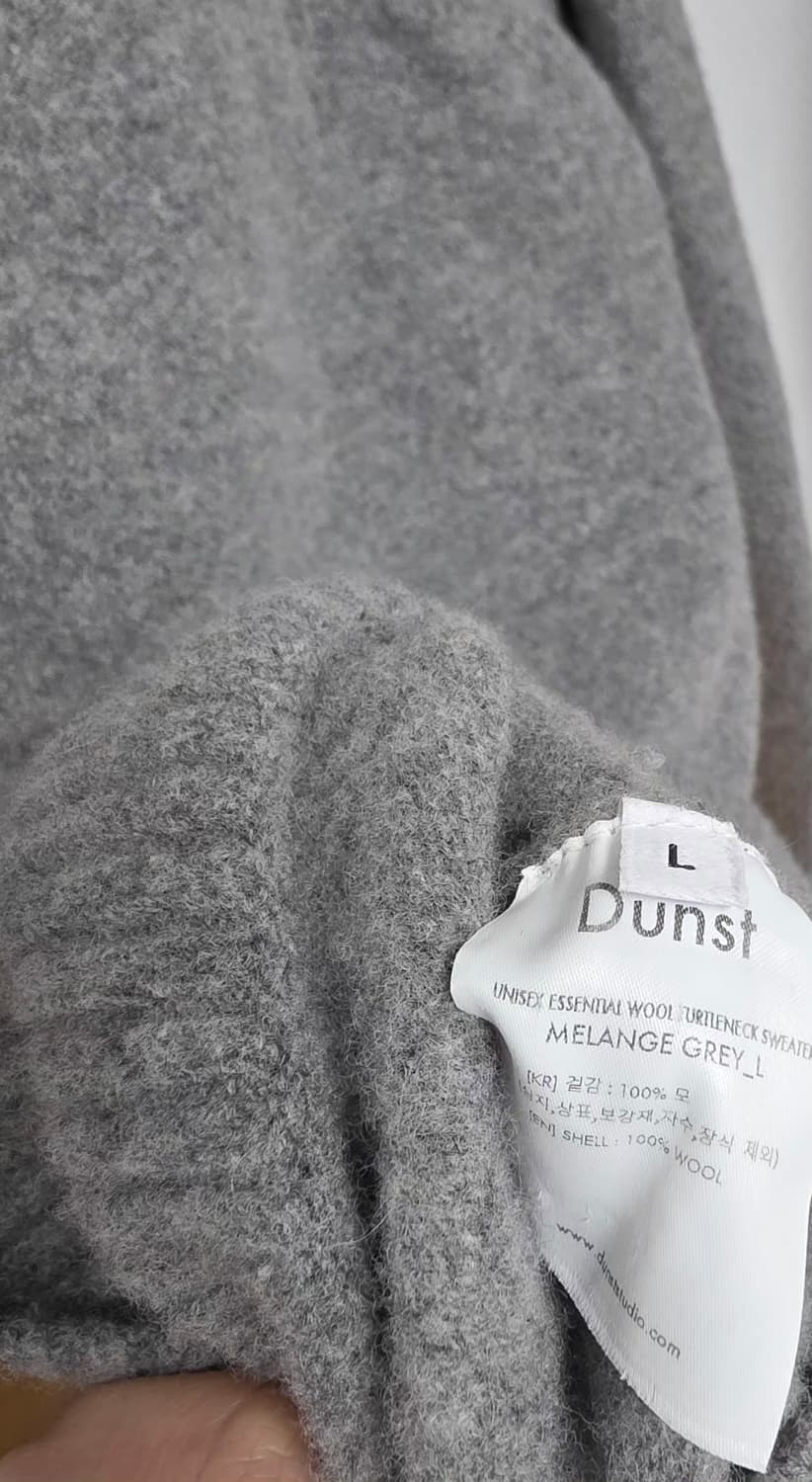 [DUNST] 울100 멜란지 그레이 터틀넥 니트 L 상품이미지3