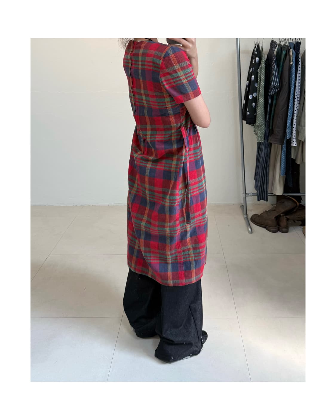 빈티지 체크 원피스 상품이미지2