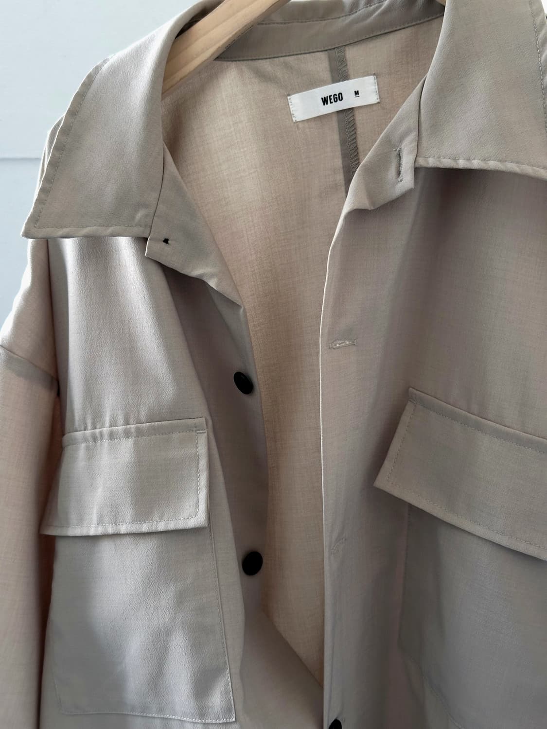 Linen touch light poly open collar shirt 상품이미지7
