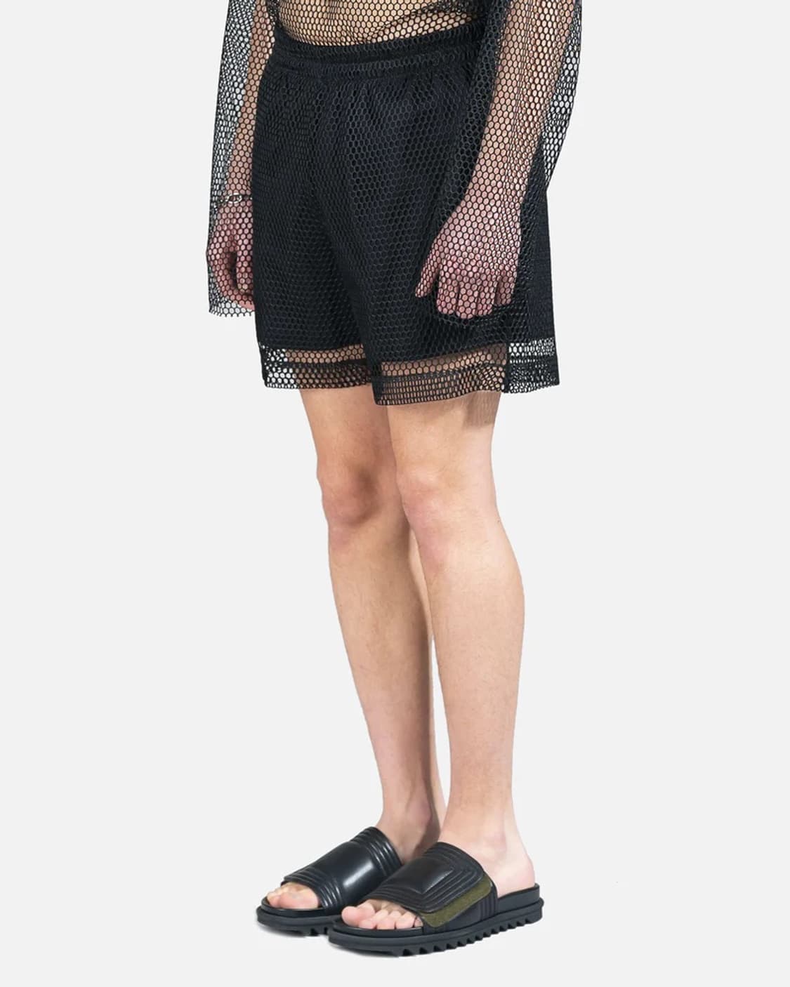 드리스 반 노튼 헤나드 메쉬 레이어드 쇼츠 블랙 L 상품이미지1