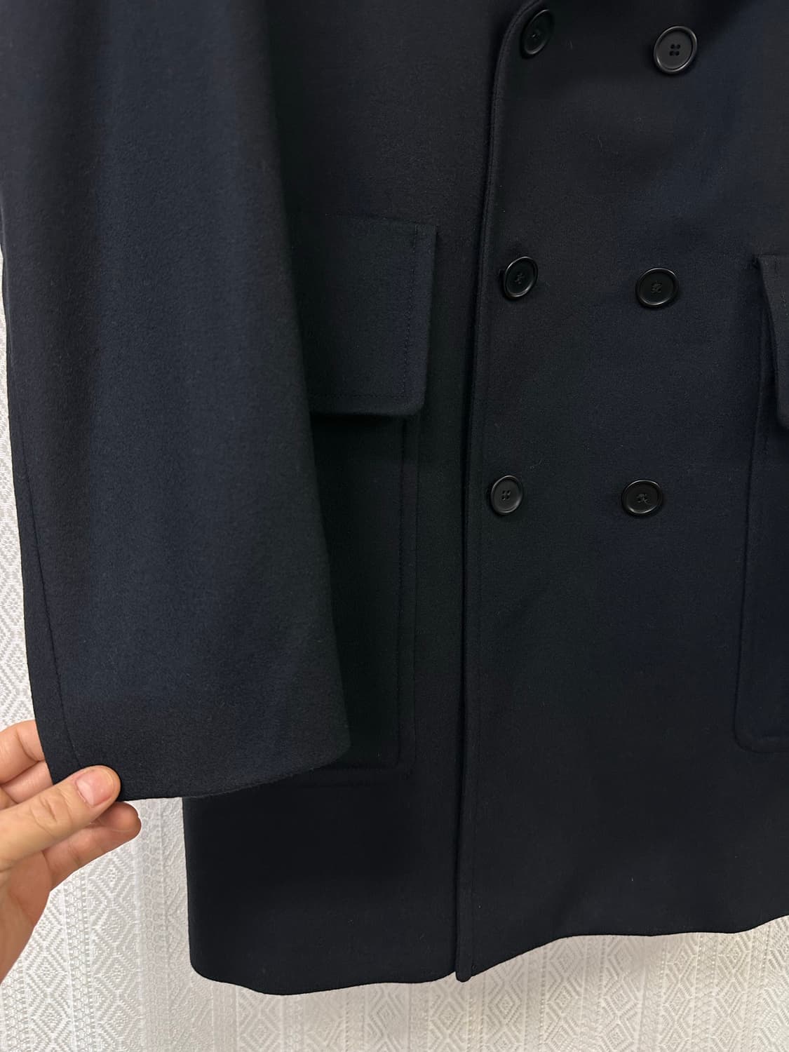 (M)산드로옴므 더블 브레스티드 코트 다크네이비 상품이미지3