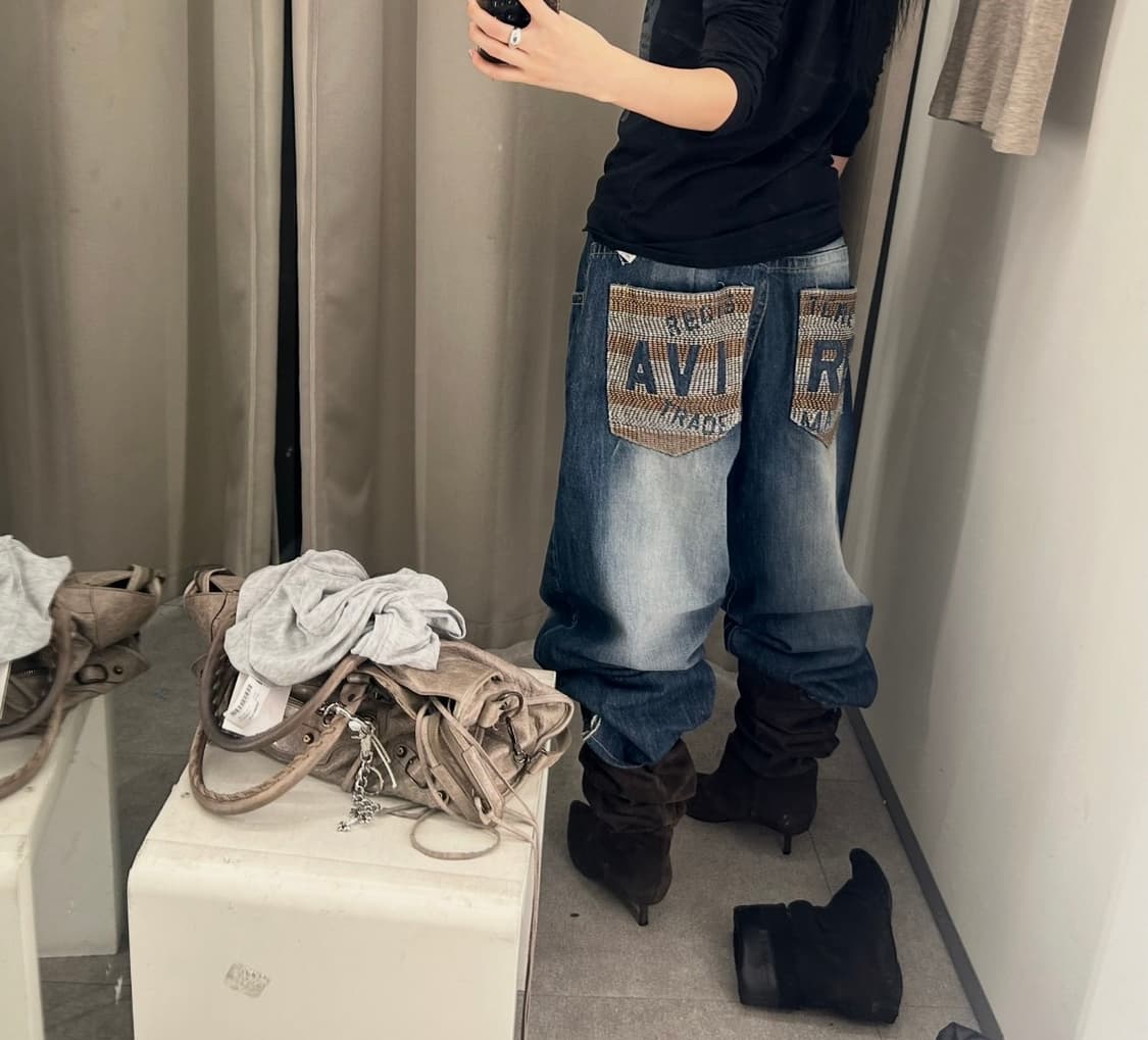 아비렉스 빈티지 와이드 데님팬츠 상품이미지1