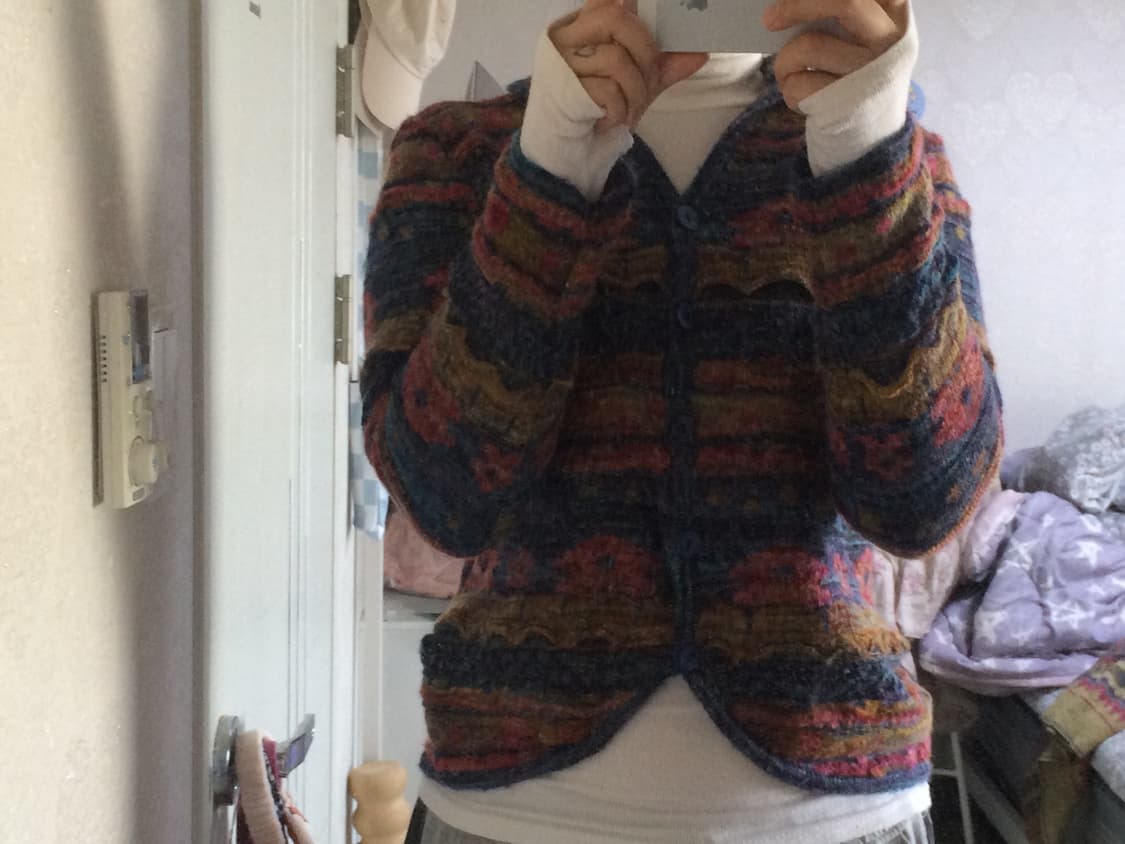 빈티지 패턴 버튼 니트 가디건 상품이미지8