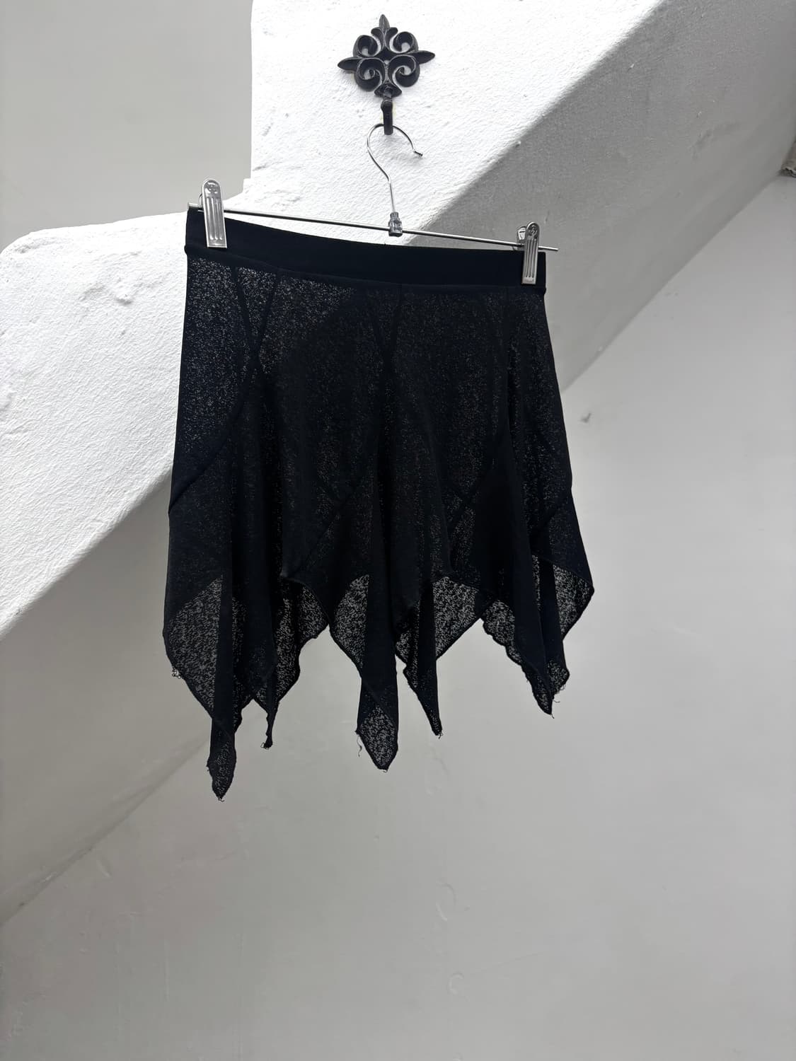 Black unbalanced layered skirt  상품이미지3