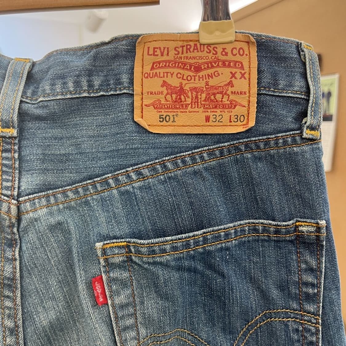 리바이스 501 올드스쿨 빈티지 워싱 진청 데님팬츠 32인치 C11004 상품이미지5