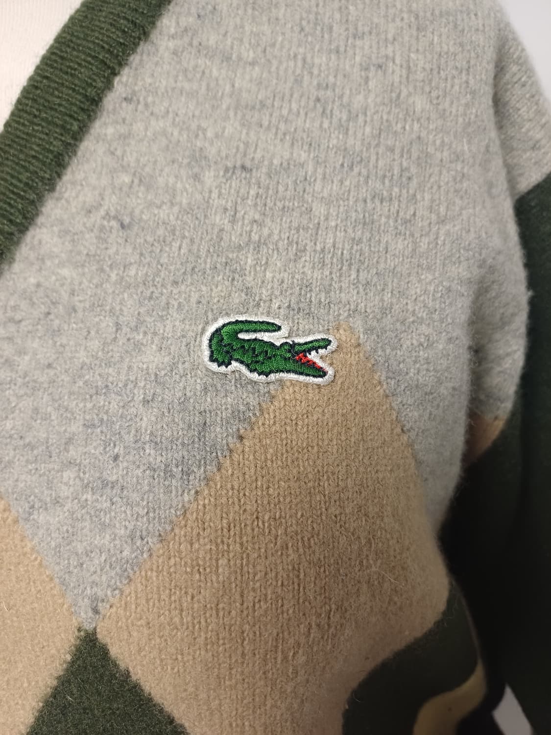 (희귀/Japan) 라코스테 아가일 울 100% 브이넥 니트 상품이미지4