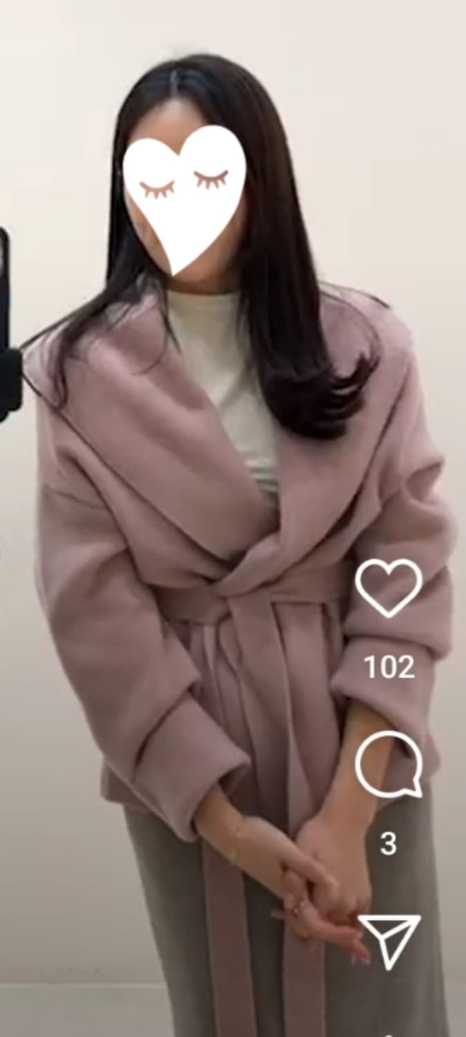 시에 sie 캐시10 율리 와이드 카라 가디건 -핑크 상품이미지5