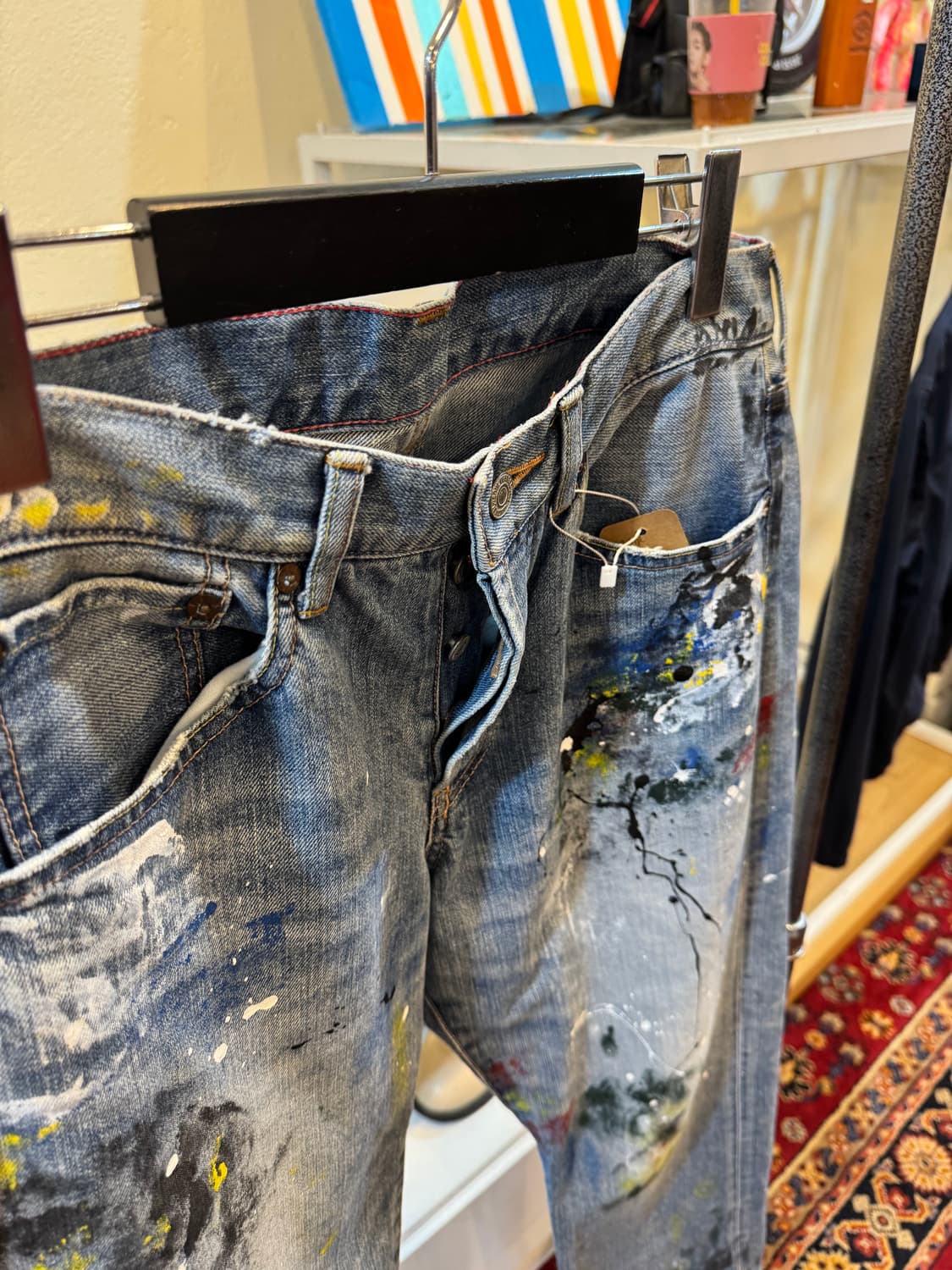 재팬 빈티지 소울오프프리덤 페인팅 데님 팬츠 상품이미지5