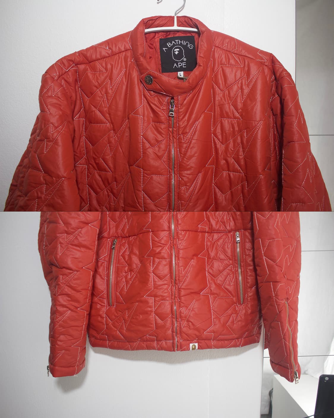 a bathing ape star quilted biker jacket 상품이미지3