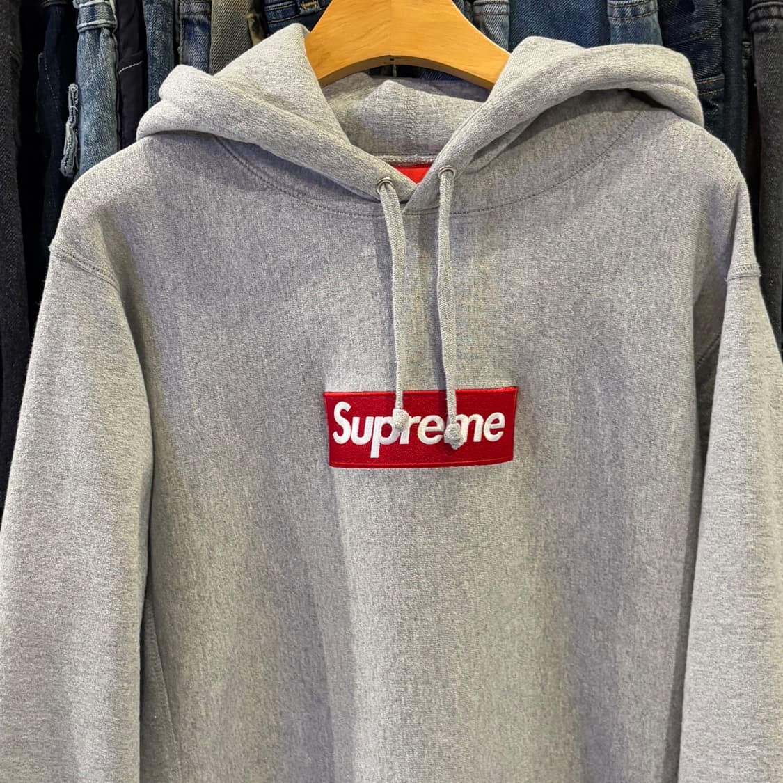 슈프림 박스로고 그레이 후드티 상품이미지2