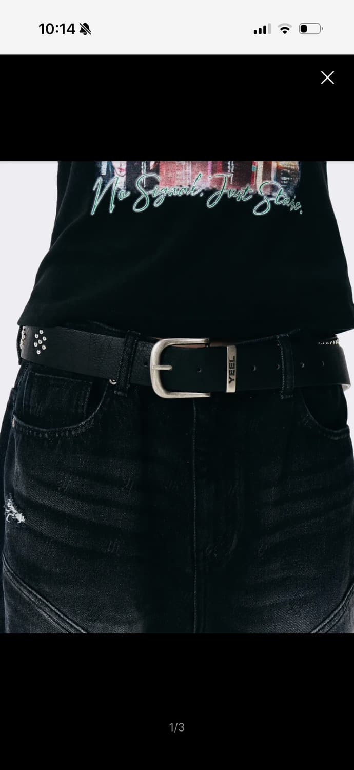 YEEL STUDDED BELT BLACK 상품이미지1