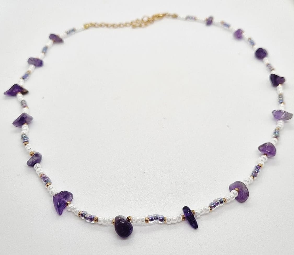 자수정 비즈 목걸이 핸드메이드 주얼리 상품이미지2