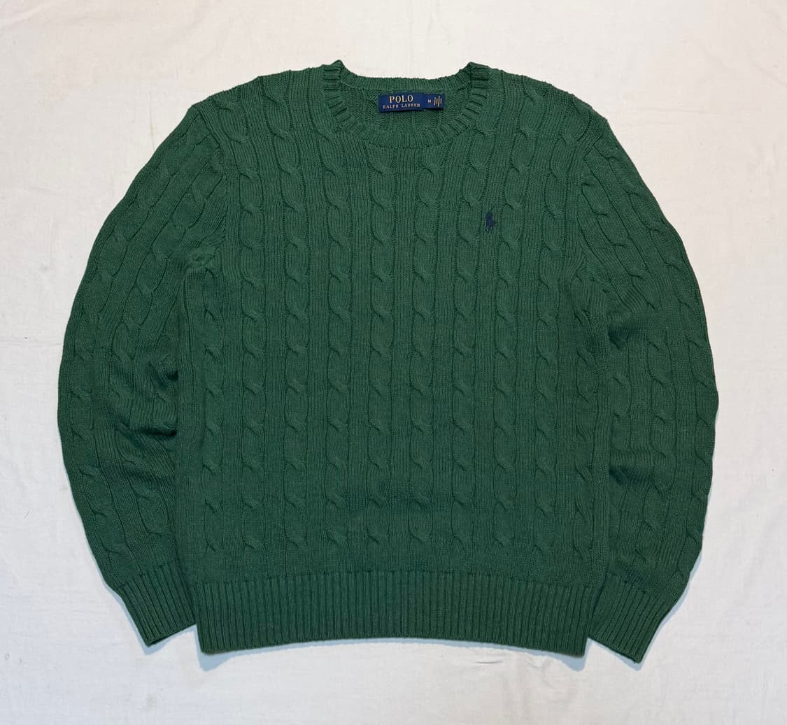 폴로 랄프로렌 꽈배기 케이블 니트 그린 상품이미지1