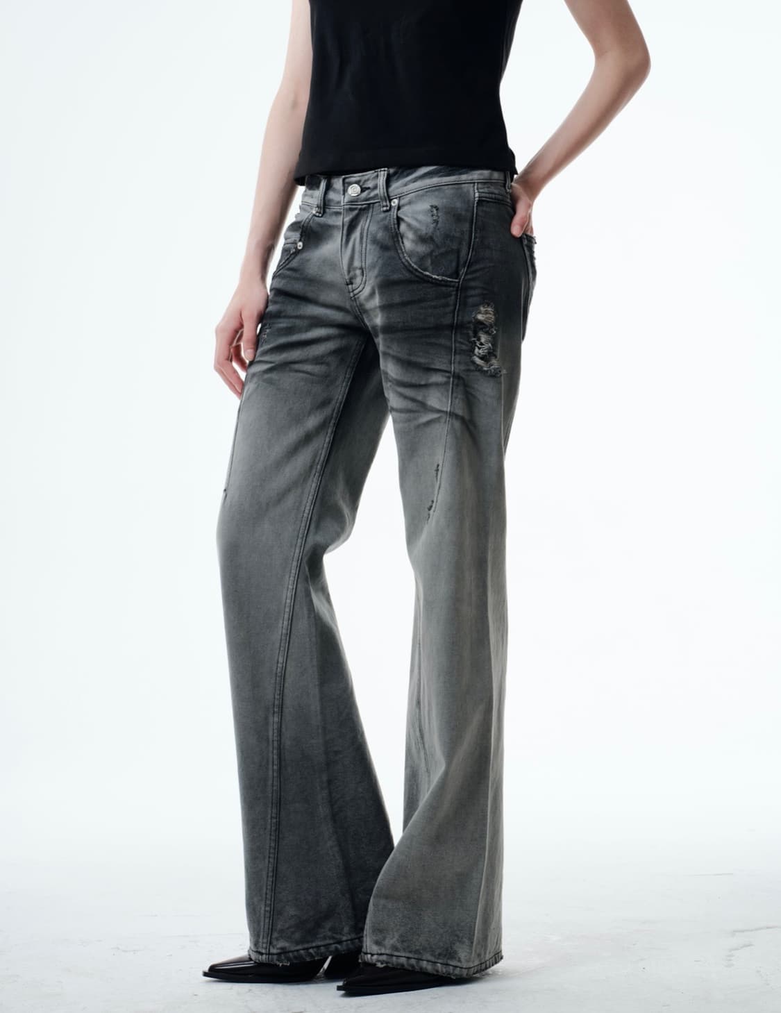 INES JEANS (GREY) 상품이미지4