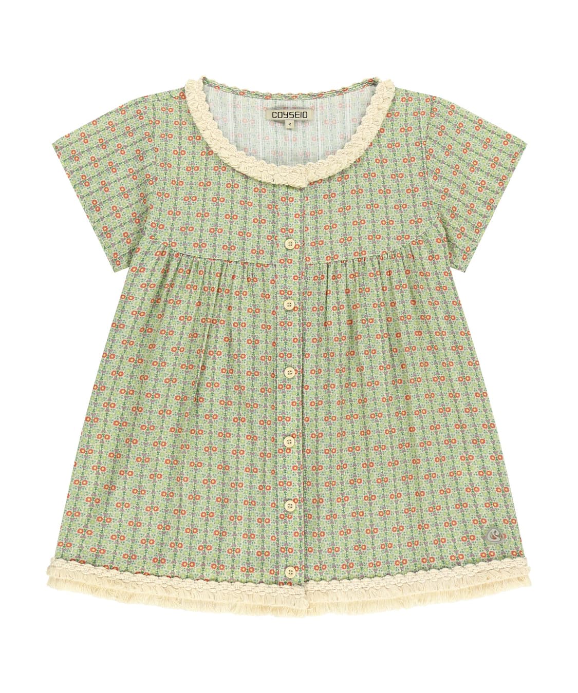 FRINGE SHIRRING BLOUSE LIGHT GREEN 상품이미지1