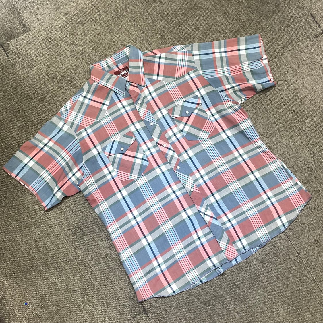 (XL) Wrangler 랭글러 체크 웨스턴 반팔 셔츠 상품이미지1
