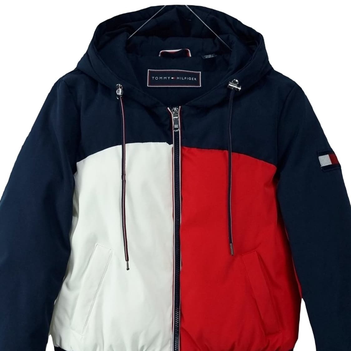 [타미힐피거] 빅로고 후드 봄버 자켓 네이비 M18492 상품이미지4