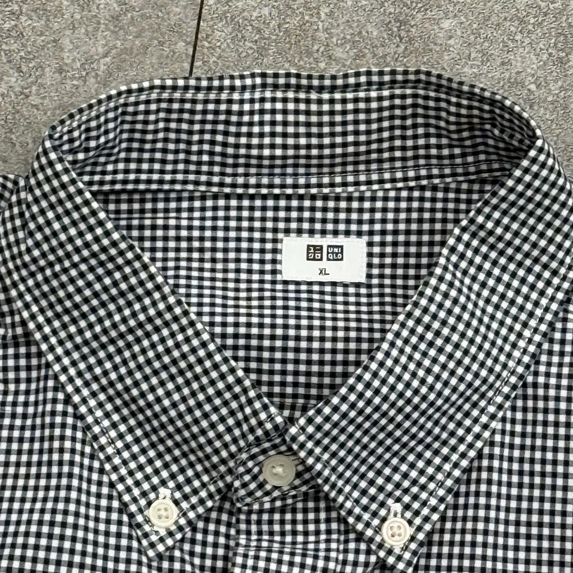 새상품급 유니클로 셔츠 블랙체크 상품이미지5