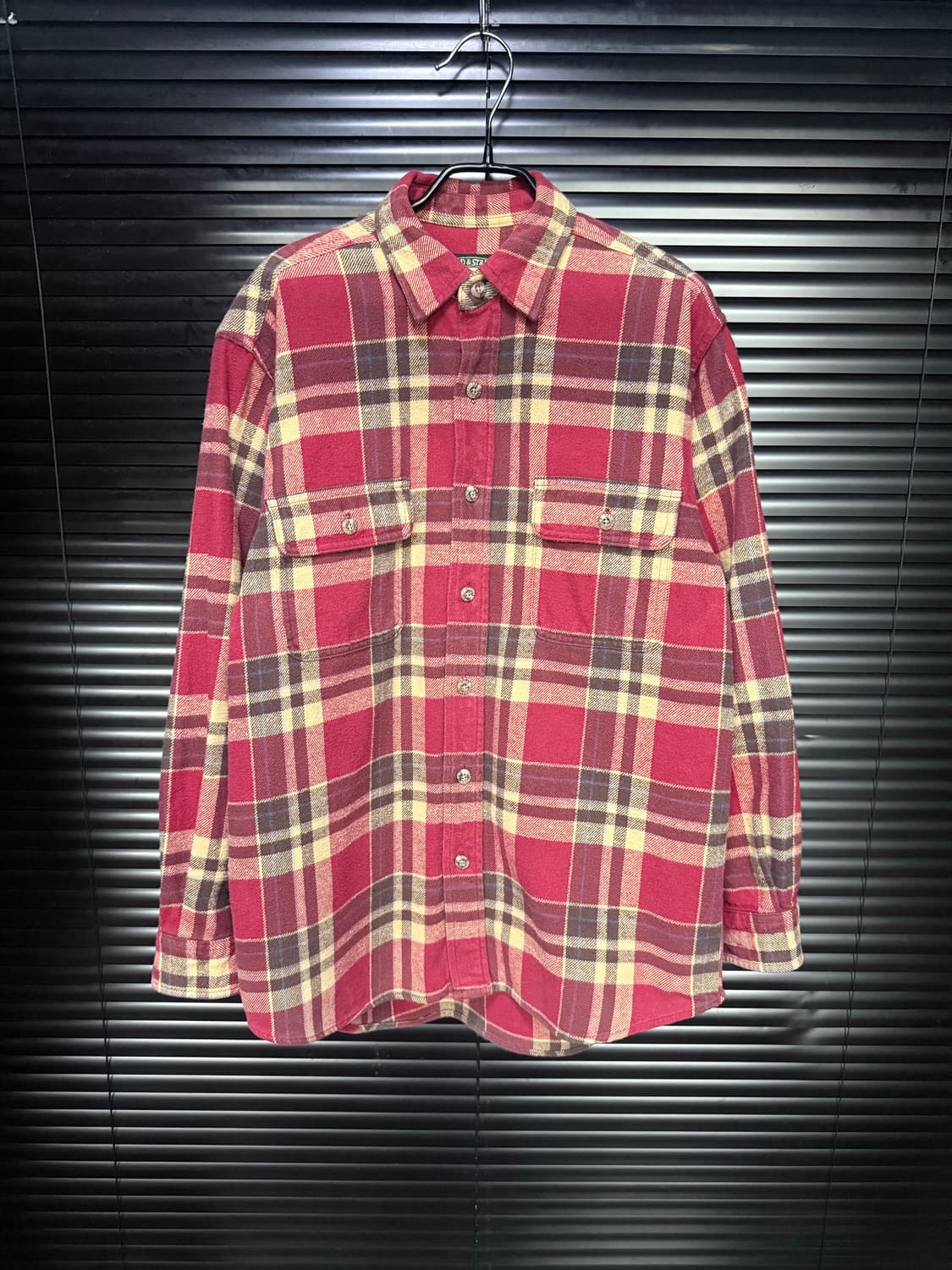 필드&스트림 플란넬 타탄 체크 워크 셔츠 코튼 레드 오버핏 에스닉 웨스턴 상품이미지4