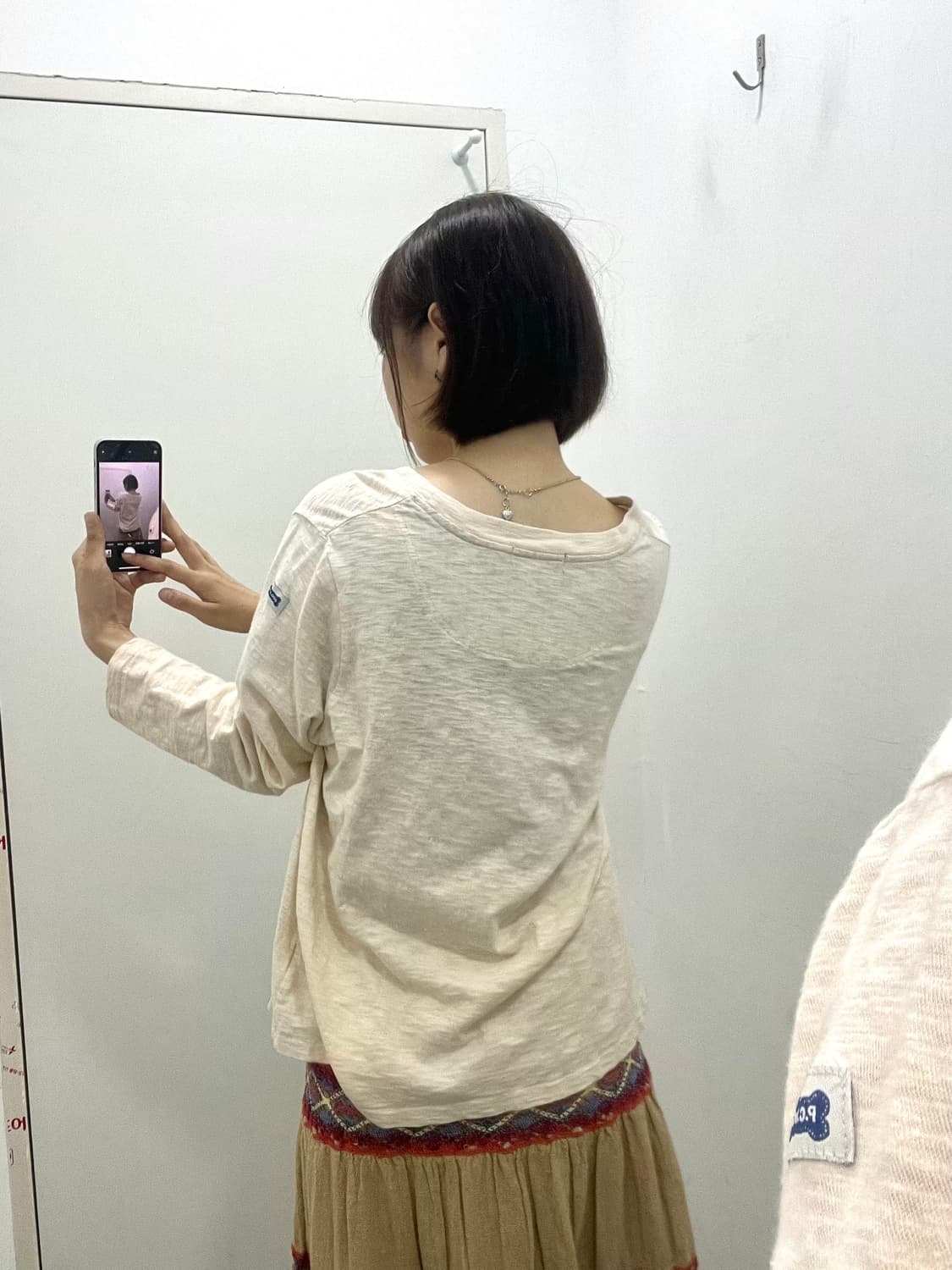 일본 빈티지 글리터 레터링 피치 롱슬리브 상품이미지2
