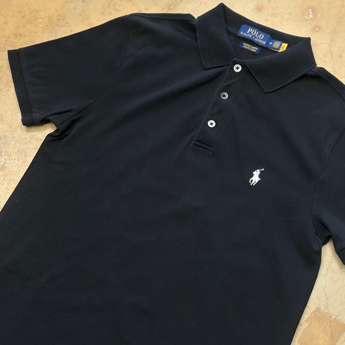 🫶🏻폴로랄프로렌 Custom Slim Fit Black 카라 반팔티 상품이미지2