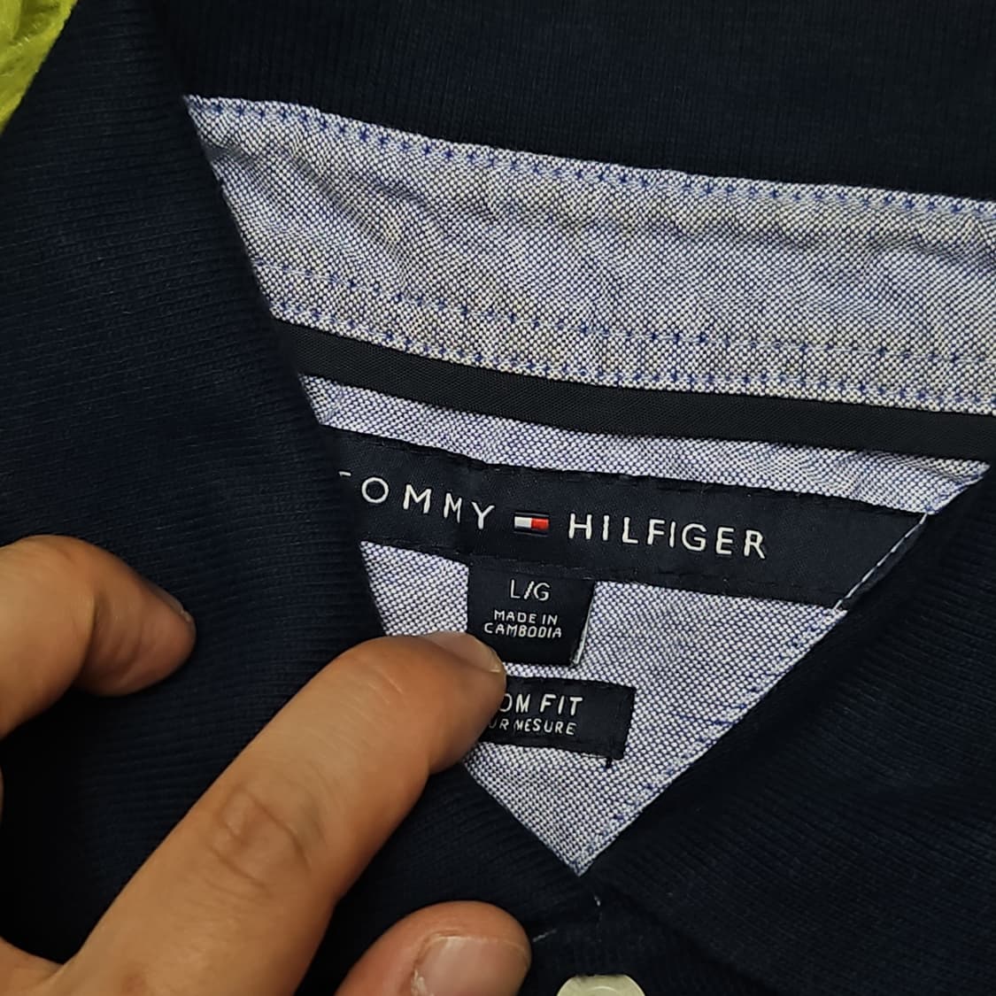 타미힐피거 커스텀핏 카라티 (네이비/L) 상품이미지3