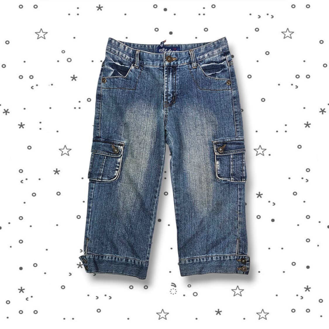 27 Shebang VTG 빈티지 카고 데님 카프리 팬츠 상품이미지1