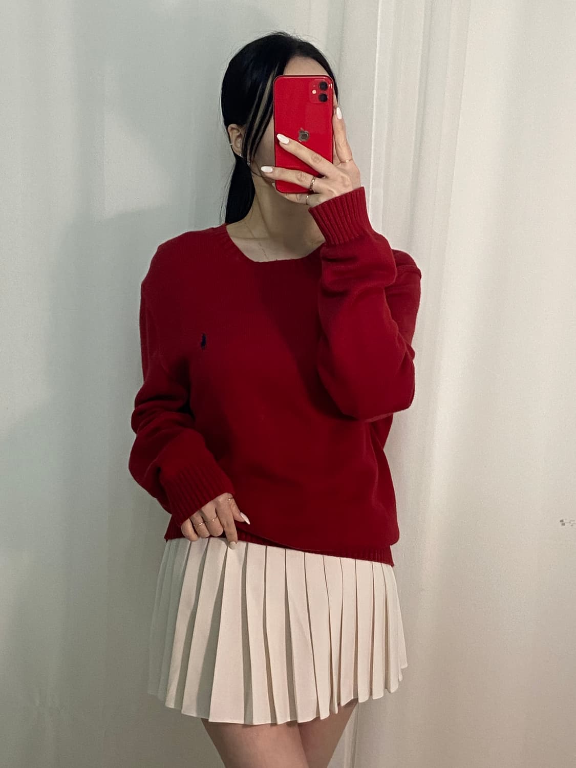 폴로 버건디 포니 니트 상품이미지1